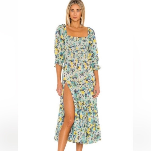 LoveShackFancy Capri Midi Dress Acai
Berry Blue Floral Summer M - Picture 5 of 14